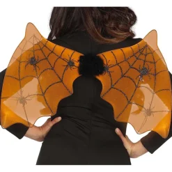 Alas de Murciélago Naranja con Arañas de 60X35 cm