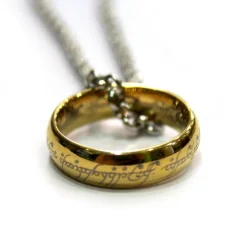 Anillo único de Tungsteno bañado en Oro