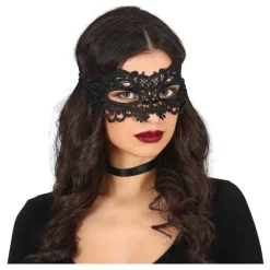 Antifaz Bordado Negro Floreado