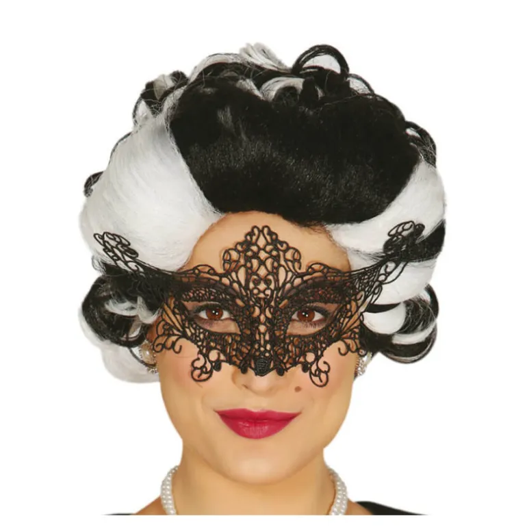 Antifaz bordado negro gótico