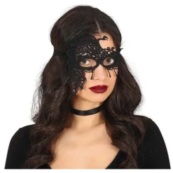 Antifaz Bordado Negro Media cara