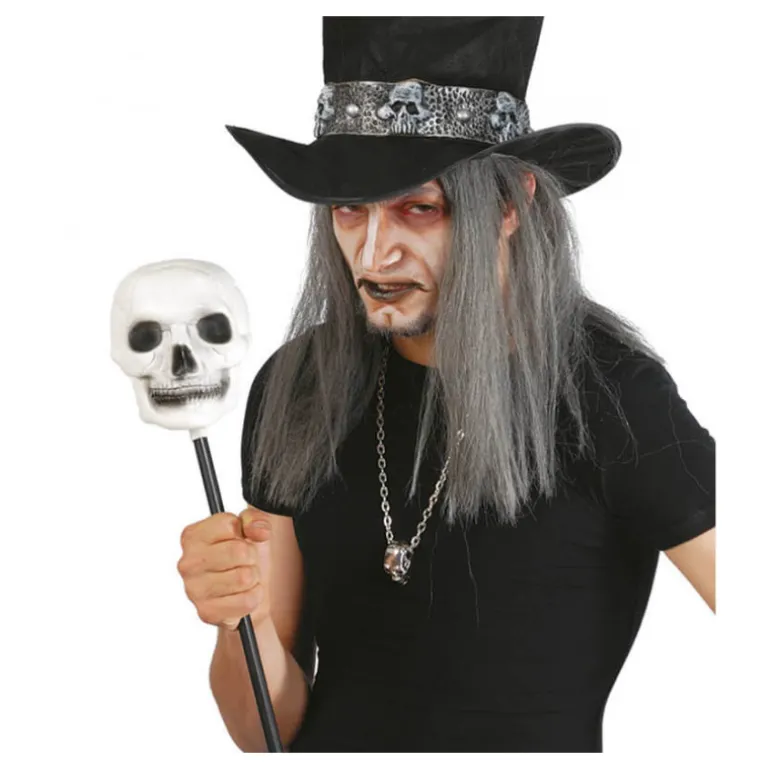 Bastón Calavera de Brujo de 60 cm. para Halloween