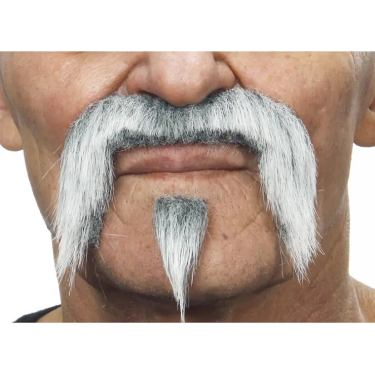 Bigote con Perilla blanco