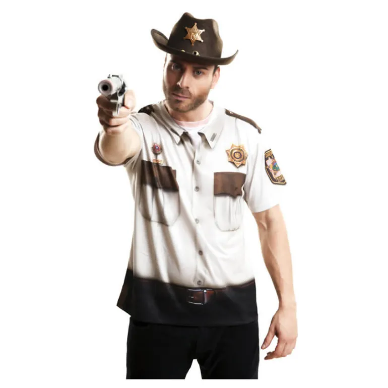 Camiseta disfraz sheriff americano para Hombre