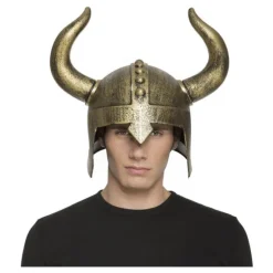 Casco de Vikingo con cuernos color Bronce
