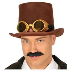 Chistera Steampunk Marrón con Gafas