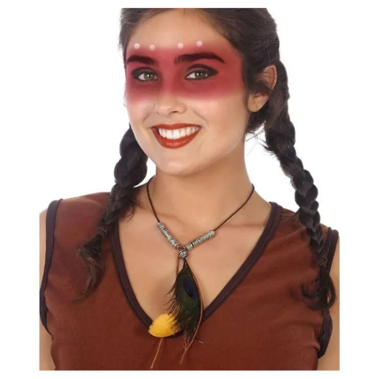 Collar de India con Pluma Negra