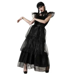 Deslumbra en la Fiesta con el Disfraz de Baile de Niña Siniestra para Mujer