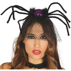 Diadema con Araña Lila y Velo
