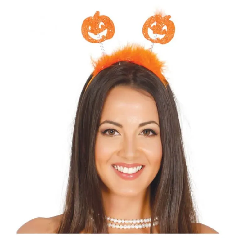 Diadema de Calabazas con Marabú naranja