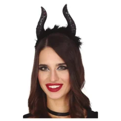 Diadema de Cuernos Negros Glitter