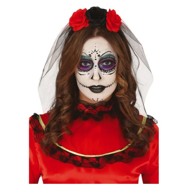 Diadema de Flores con Velo Infantil