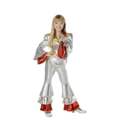 Disfraz de Abba plata años 70 para niña