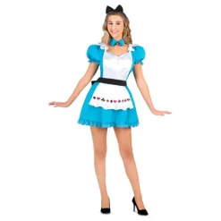Disfraz de Alicia Clásico Azul y Blanco para Mujer