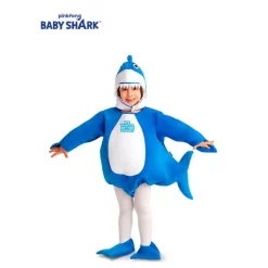 Disfraz de Baby Shark azul con capucha para bebé y niños