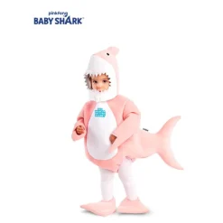 Disfraz de Baby Shark rosa con capucha para bebé y niños