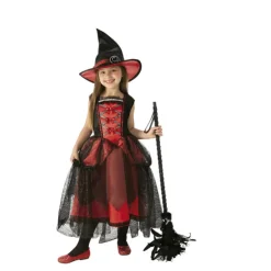Disfraz de Bruja Chic Roja para niña