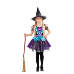 Disfraz de Bruja con Destellos para niña