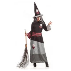 Disfraz de Bruja con parches para mujer