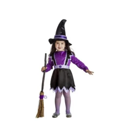 Disfraz de Bruja lila para niña