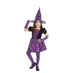 Disfraz de Bruja Mininos Púrpura para niña