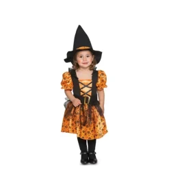Disfraz de Bruja naranja para niña y bebé