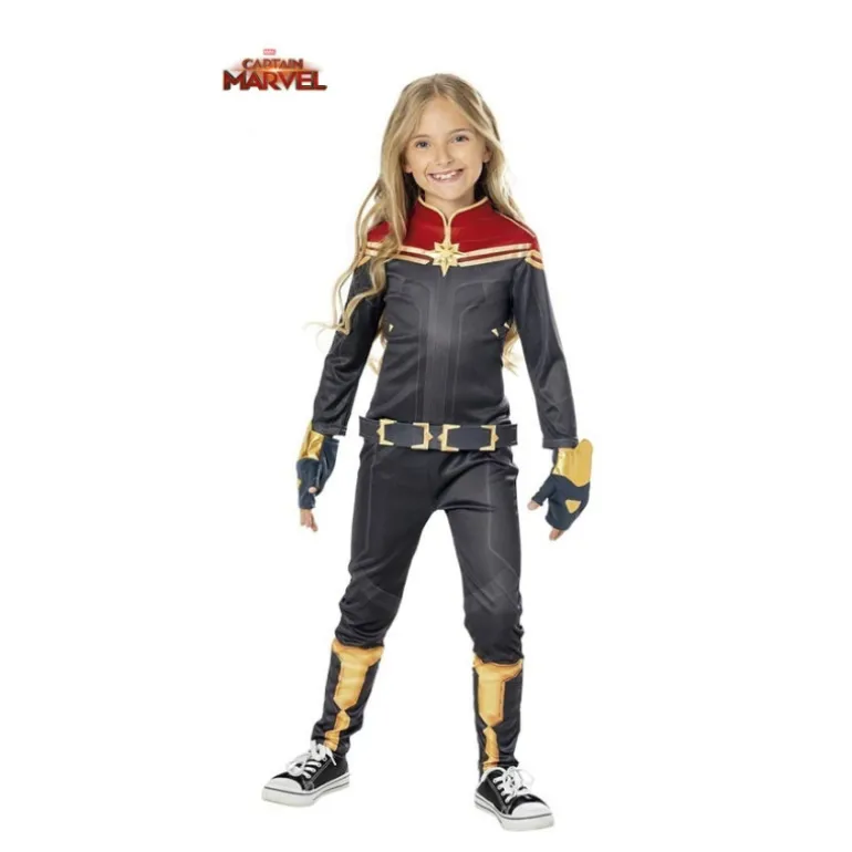 Disfraz de Capitana Marvel con Guanteletes Deluxe para Niña