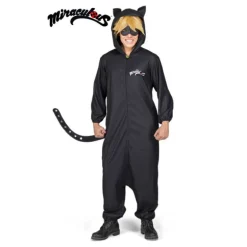 Disfraz de Cat Noir Pijama de Miraculous Ladybug con peluca para hombre