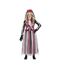 Disfraz de Catrina con Falda Rosas en Tul para niña