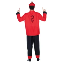 Disfraz de Chino Rojo y Negro para hombre