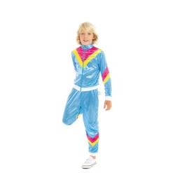 Disfraz de Chándal Azul Años 80 para niño