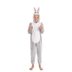 Disfraz de Conejo Gris y Blanco para Niños