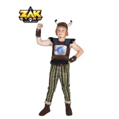 Disfraz de Crogar de Zak Storm con casco con peluca para niño