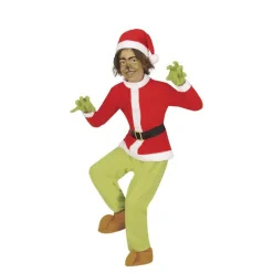 Disfraz de Duende Gruñón Navideño verde para niño