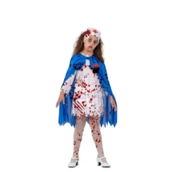 Disfraz de Enfermera Sangrienta con capa para niña
