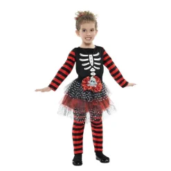 Disfraz de Esqueleto a Rayas para niña