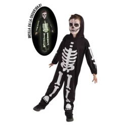 Disfraz de Esqueleto con Brillo en la Oscuridad para niño