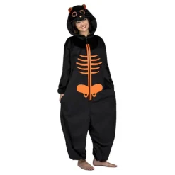 Disfraz de Esqueleto naranja con Ojos grandes para adultos