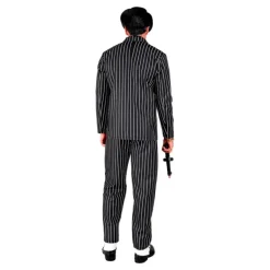 Disfraz de Gángster Negro y Blanco a Rayas para Hombre