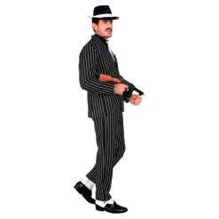 Disfraz de Gángster Negro y Blanco a Rayas para Hombre