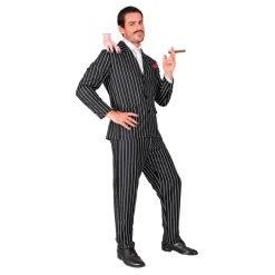 Disfraz de Gángster Negro y Blanco a Rayas para Hombre
