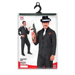 Disfraz de Gángster Negro y Blanco a Rayas para Hombre