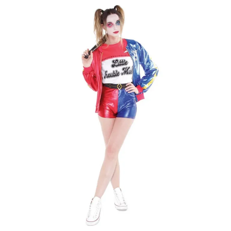 Disfraz de Harley Quinn Corto para Mujer