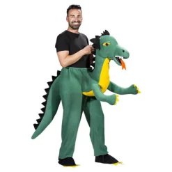 Disfraz de Jinete montando Dragón Verde para adultos