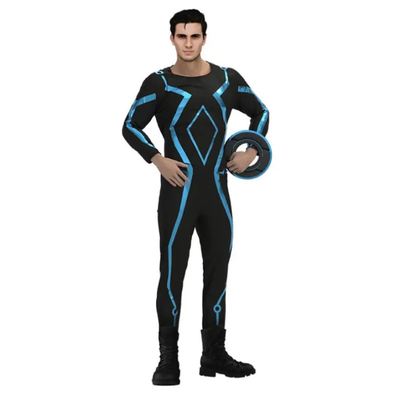 Disfraz de Jugador de Videojuegos Negro y Azul para Hombre