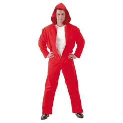 Disfraz de Ladrón de Bancos con mono Rojo para hombre