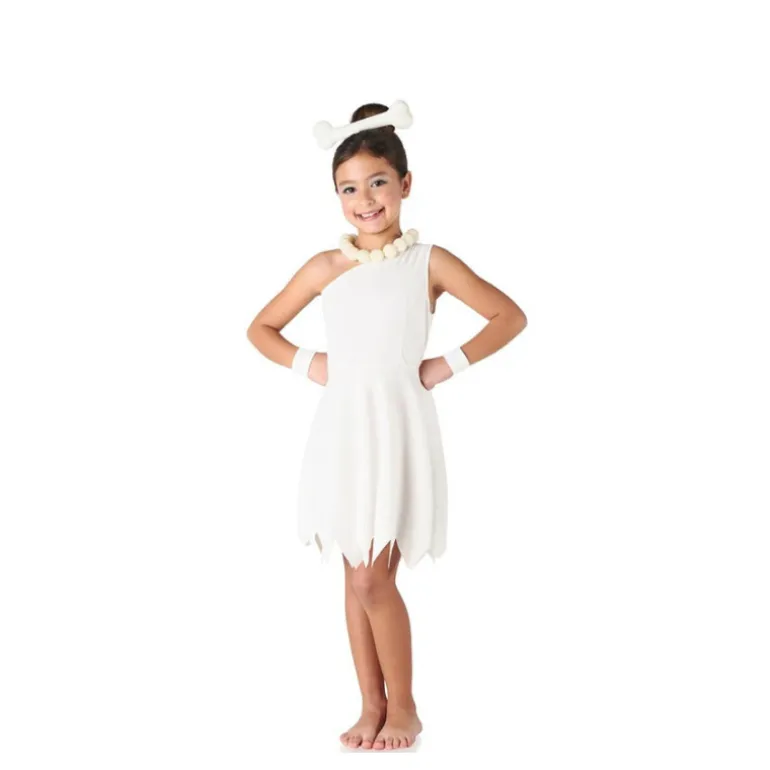 Disfraz de Los Picapiedra blanco elegante para niña