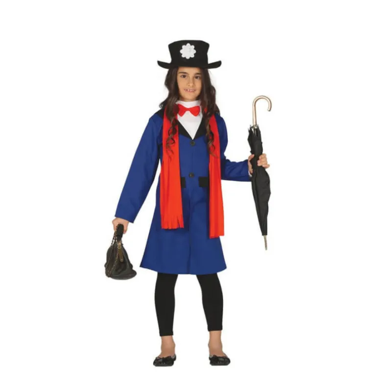 Disfraz de Mary Poppins azul para niña
