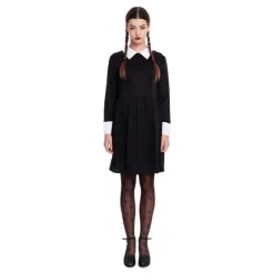 Disfraz de Miércoles con Mangas Blancas para Mujer