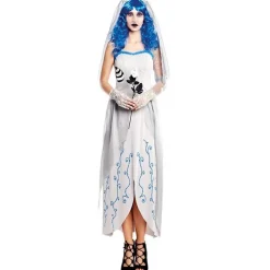 Disfraz de Novia Cadáver adornos azules